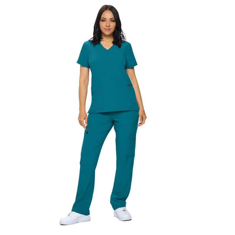 NATURAL UNIFORMS - STRETCH V-NECK CARGO SCRUB SETS Natural Uniforms Clothing Moore than Scrubs