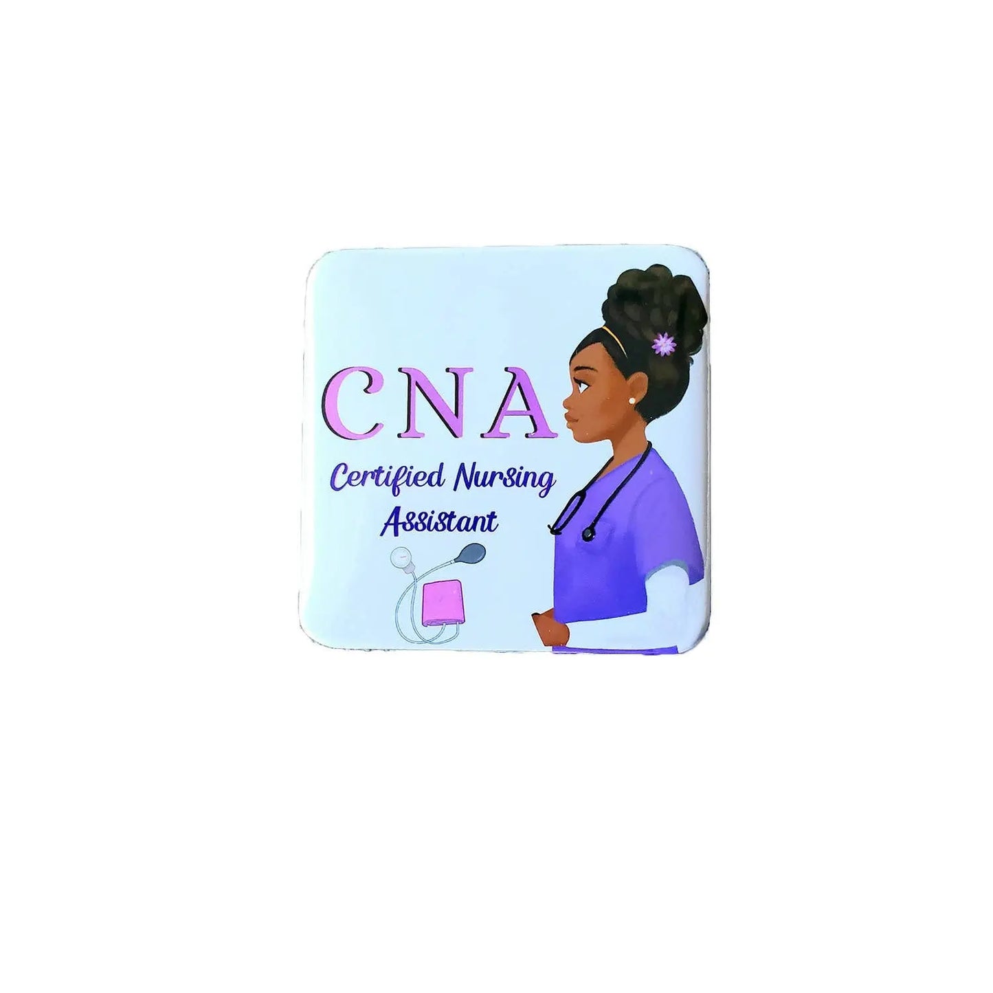 CNA Certified Nursing Assistant Purple ID Retractable Badge Holder: Alligator REFLECTIONS BY ZANA Moore than Scrubs