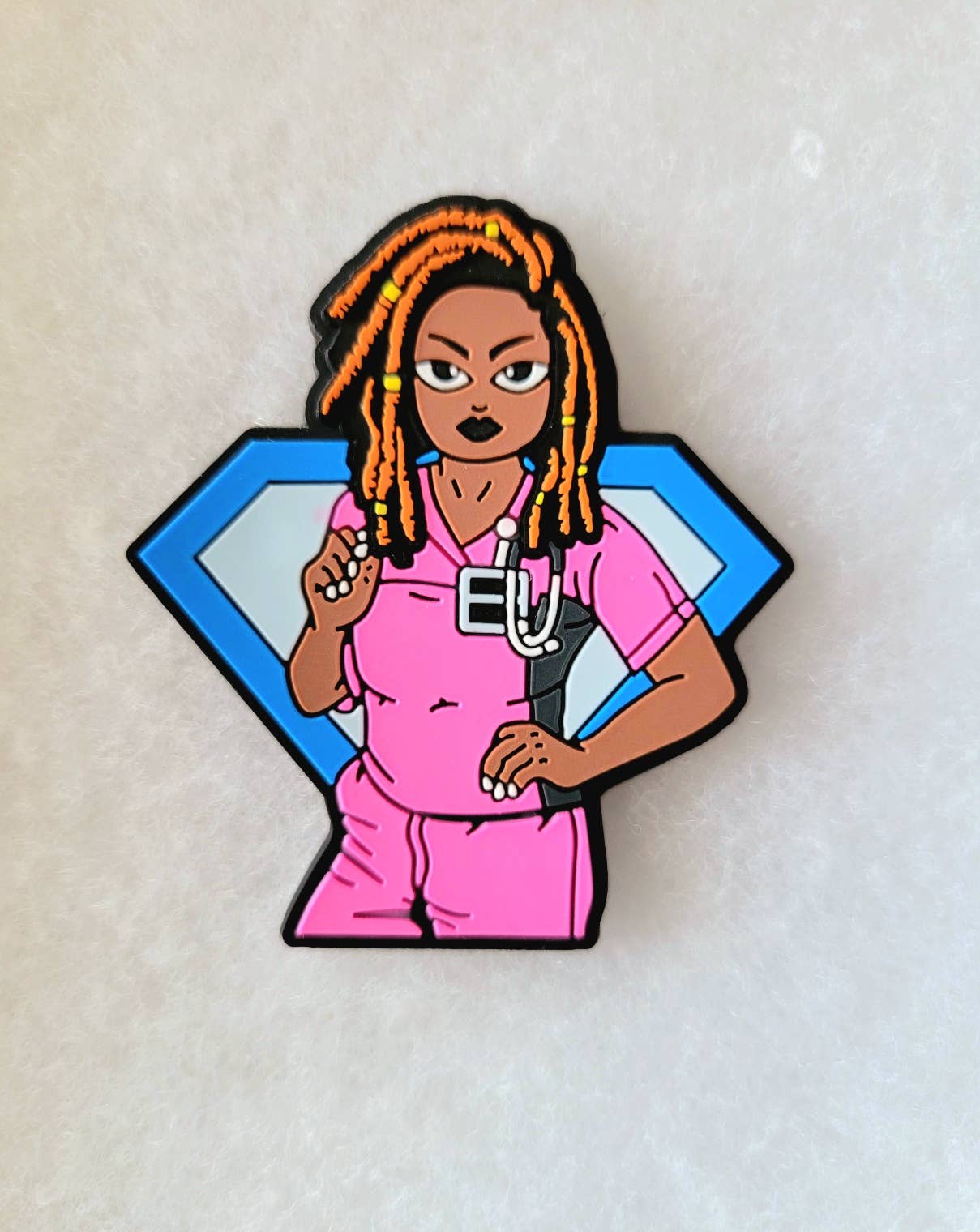 Pink Scrubs Super Locs Badge Reel: Standard Alligator REFLECTIONS BY ZANA Moore than Scrubs