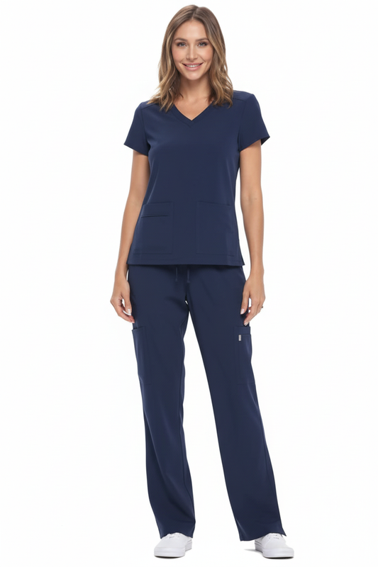 NATURAL UNIFORMS - STRETCH V-NECK CARGO SCRUBS SETS (8400) Natural Uniforms Clothing Moore than Scrubs