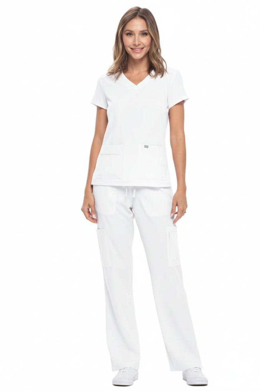 NATURAL UNIFORMS - STRETCH V-NECK CARGO SCRUBS SETS (8400) Natural Uniforms Clothing Moore than Scrubs