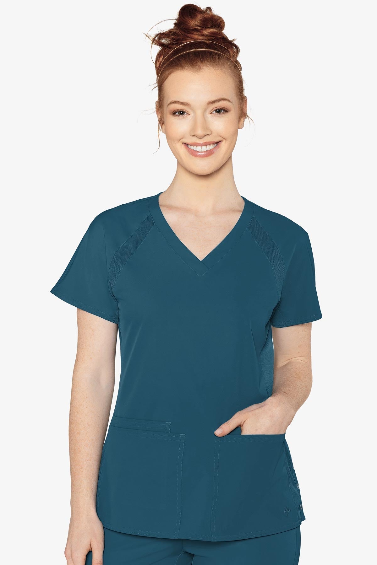 Med Couture 8470 Peaches Raglan Scrub Top - Caribbean Med Couture