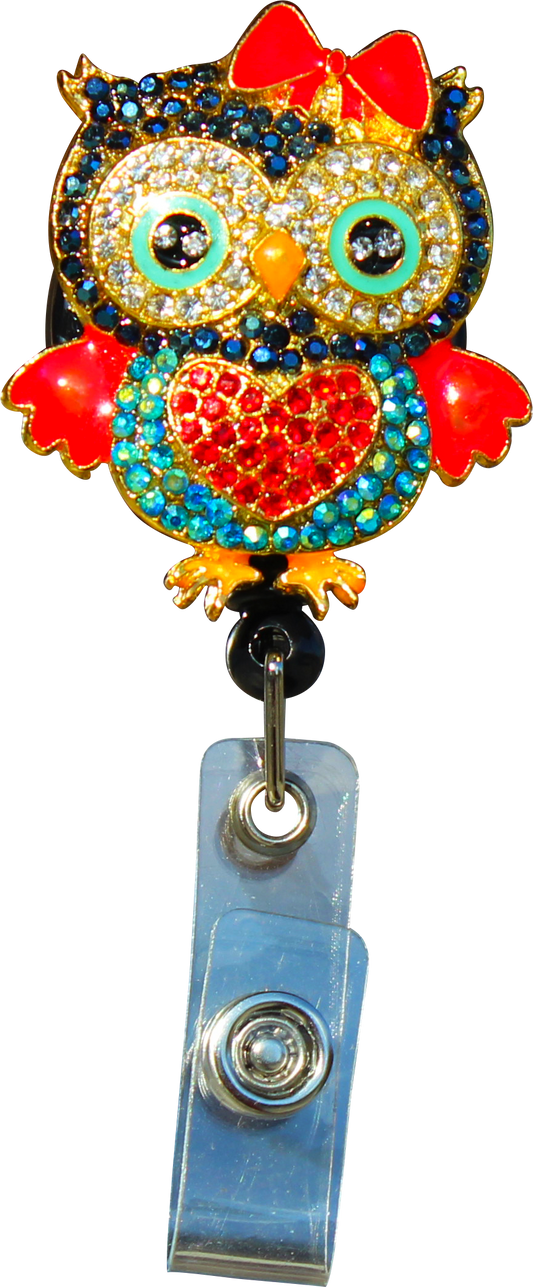 Owl Heart Sparkle And Shine Badge Reel - Moore than Scrubs LLC