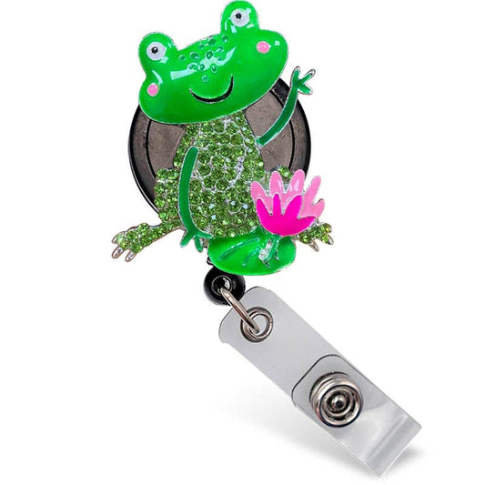 Frog Sparkle And Shine Badge Reel - Moore than Scrubs LLC