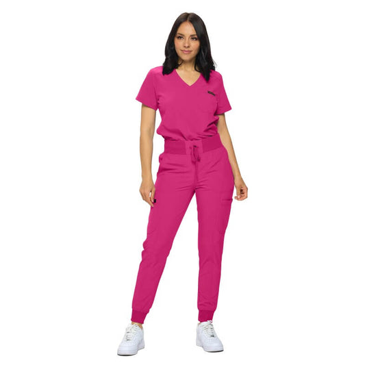 Premium Stretch Medical Scrub Set - Jogger Pants & Tuck-In Top | Healthcare Uniforms Moore than Scrubs LLC    Moore than Scrubs
