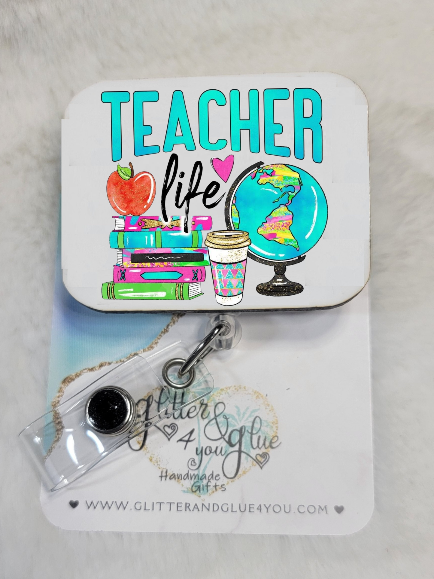 Teacher Life  Sublimated Badge Reel - Moore than Scrubs LLC