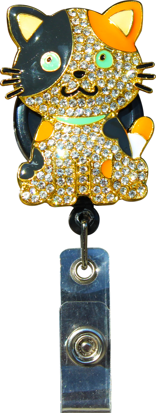 Calico Cat Sparkle And Shine Badge Reel - Moore than Scrubs LLC