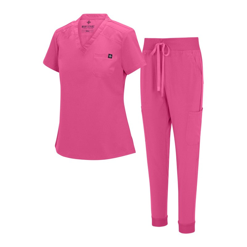 PINK-TOBER Premium Stretch Medical Scrubs - Professional Healthcare Uniforms Natural Uniforms Medical Scrubs   Moore than Scrubs