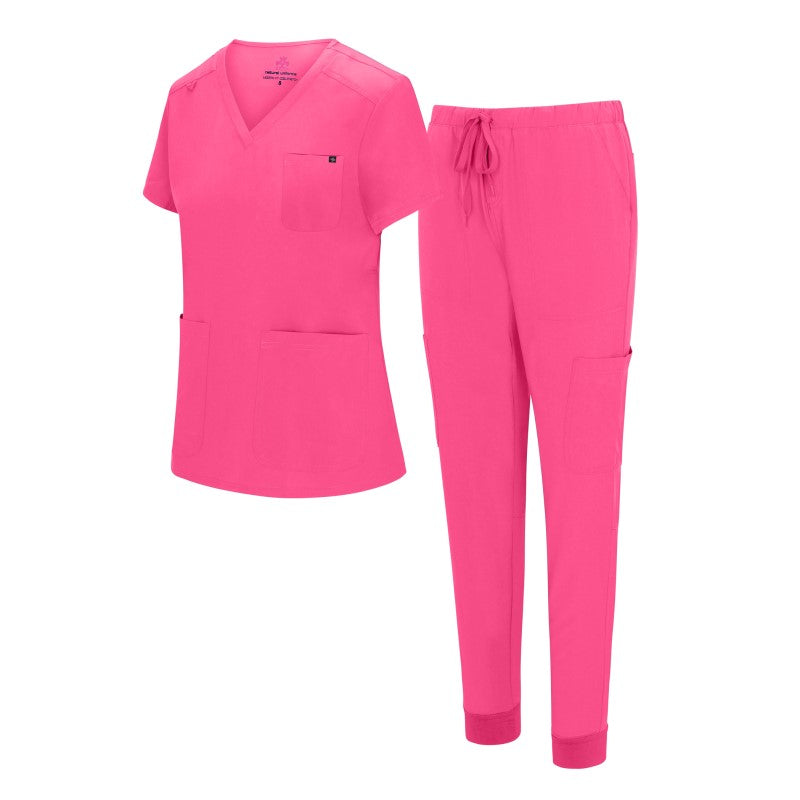 PINK-TOBER Premium Stretch Medical Scrubs - Professional Healthcare Uniforms Natural Uniforms Medical Scrubs   Moore than Scrubs