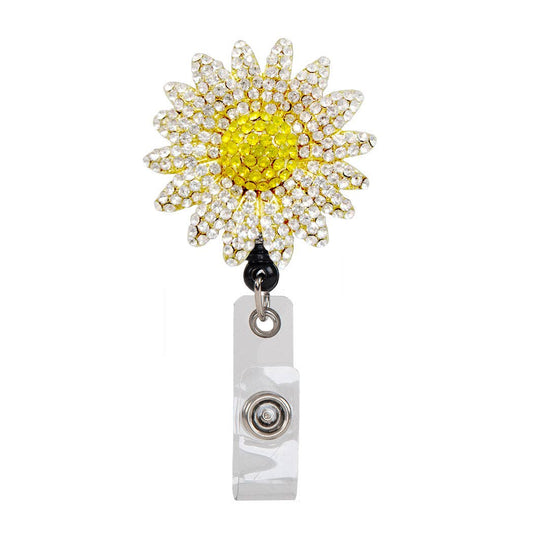 Daisy Sparkle and Shine Rhinestone Badge Reel: SPARKLE & SHINE DAISY OUTSIDE THE BOX, LLC    Moore than Scrubs