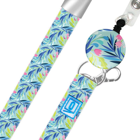 LUXE Lanyard Blue Tropics OUTSIDE THE BOX, LLC