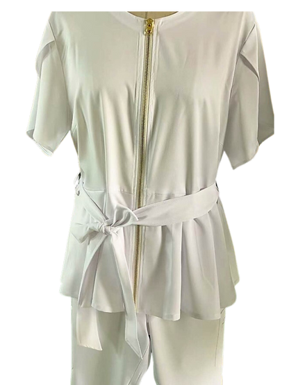 Peplum Bow Tied Scrub Set Moore than Scrubs