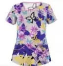 Butterfly print tops Moore than Scrubs