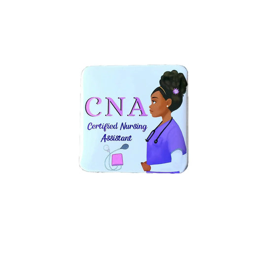 CNA Certified Nursing Assistant Purple ID Retractable Badge Holder: Alligator REFLECTIONS BY ZANA    Moore than Scrubs