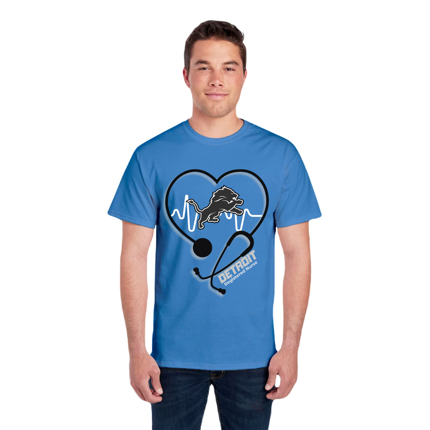 Detroit Lions Registered Nurse T-Shirt Moore Than Scrubs T-Shirt   Moore than Scrubs