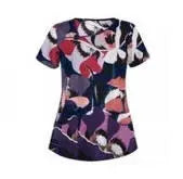 Multicolor Print Top Flowers Moore than Scrubs