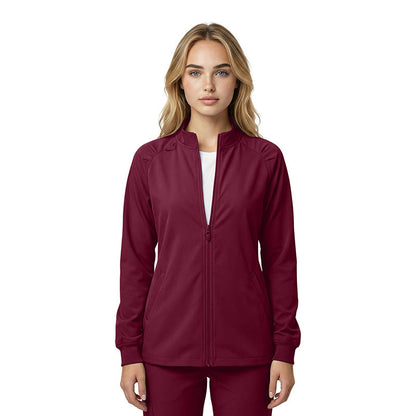 Natural Uniforms Women's Zip-Front Raglan Warm-Up Jacket – Burgundy Natural Uniforms Jackets   Moore than Scrubs