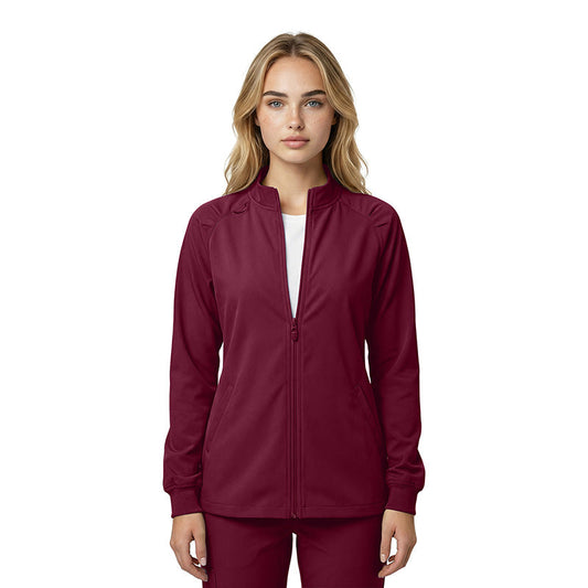 Natural Uniforms Women's Zip-Front Raglan Warm-Up Jacket – Burgundy Natural Uniforms Jackets   Moore than Scrubs