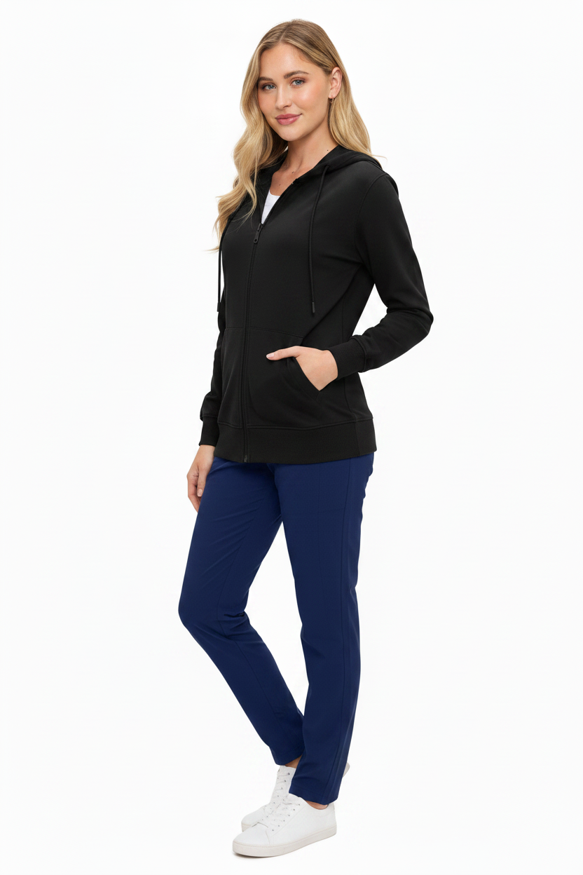 Monarch Women's Zip-Up Scrub Hoodie Jacket | Lightweight Nursing Jacket (4301) Monarch Uniforms Scrub Jackets   Moore than Scrubs