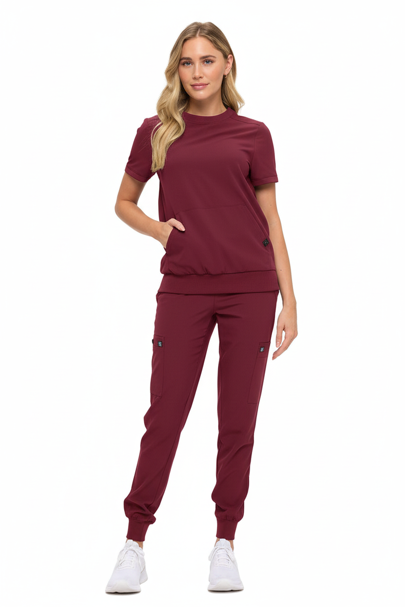Women’s Scrub Set – Soft Stretch Fabric, Modern Fit Jogger Pants & Crew Neck Top 4402 Monarch Uniforms Medical Scrubs   Moore than Scrubs