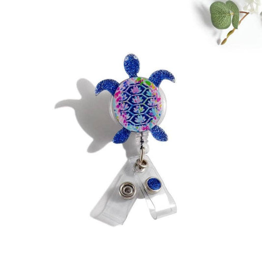 Glitterific Badge Reel Sea Turtle - Moore than Scrubs LLC
