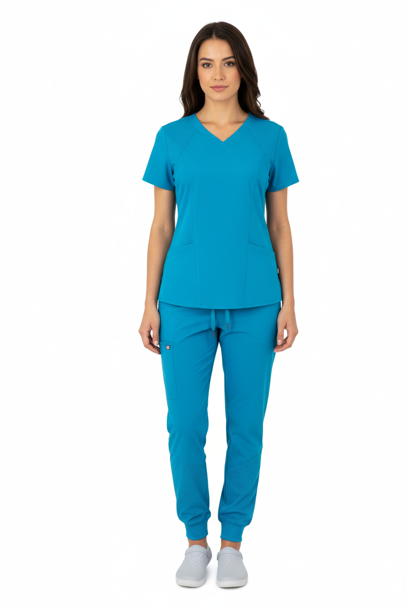 Natural Uniform - Women's Stretch V-Neck Jogger Scrub Sets (8500) Natural Uniforms Medical Scrubs   Moore than Scrubs