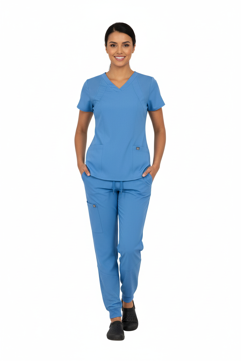 Natural Uniform - Women's Stretch V-Neck Jogger Scrub Sets (8500) Natural Uniforms Medical Scrubs   Moore than Scrubs