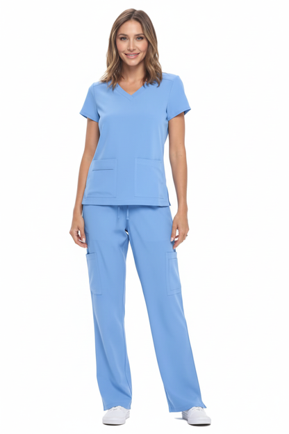 NATURAL UNIFORMS - STRETCH V-NECK CARGO SCRUBS SETS (8400) Natural Uniforms Clothing   Moore than Scrubs