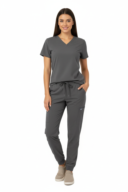 Natural Uniform - Women's Stretch V-Neck Jogger Scrub Sets (8500) Natural Uniforms Medical Scrubs   Moore than Scrubs