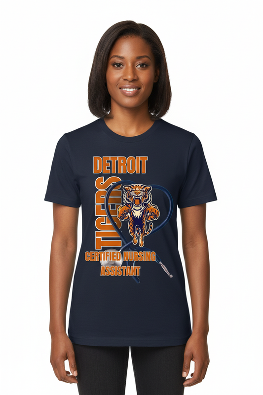 Detroit Certified Nursing Assistant T- Shirt - Tigers Moore than Scrubs LLC    Moore than Scrubs