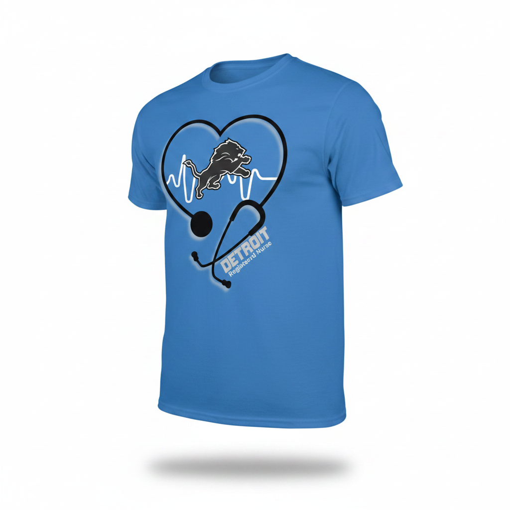 Detroit Lions Registered Nurse T-Shirt Moore Than Scrubs T-Shirt   Moore than Scrubs