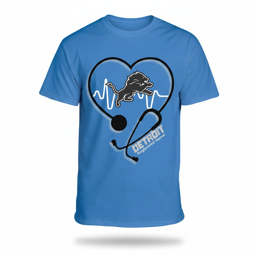 Detroit Lions Registered Nurse T-Shirt Moore Than Scrubs T-Shirt   Moore than Scrubs