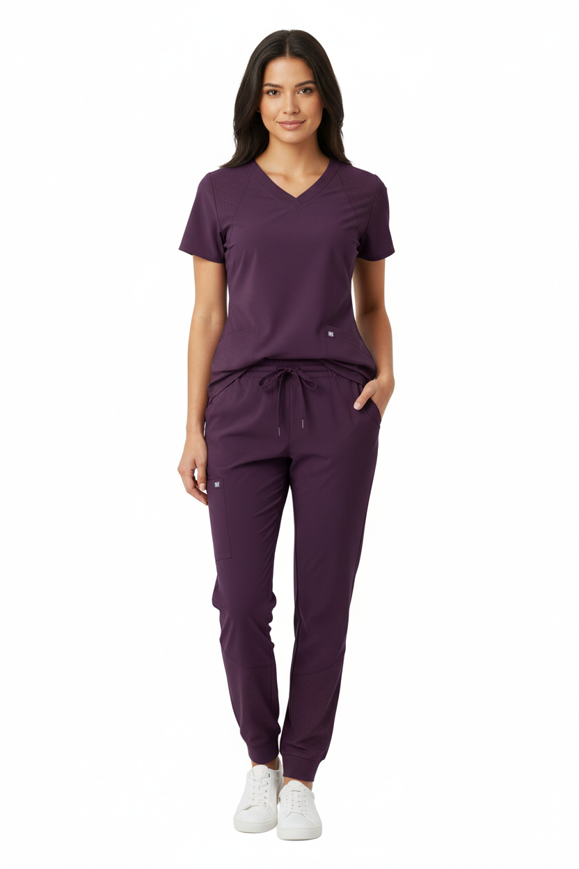 Natural Uniform - Women's Stretch V-Neck Jogger Scrub Sets (8500) Natural Uniforms Medical Scrubs   Moore than Scrubs