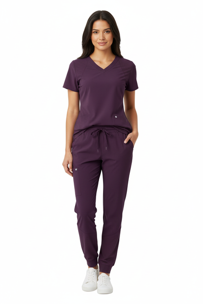 Natural Uniform - Women's Stretch V-Neck Jogger Scrub Sets (8500) Natural Uniforms Medical Scrubs   Moore than Scrubs