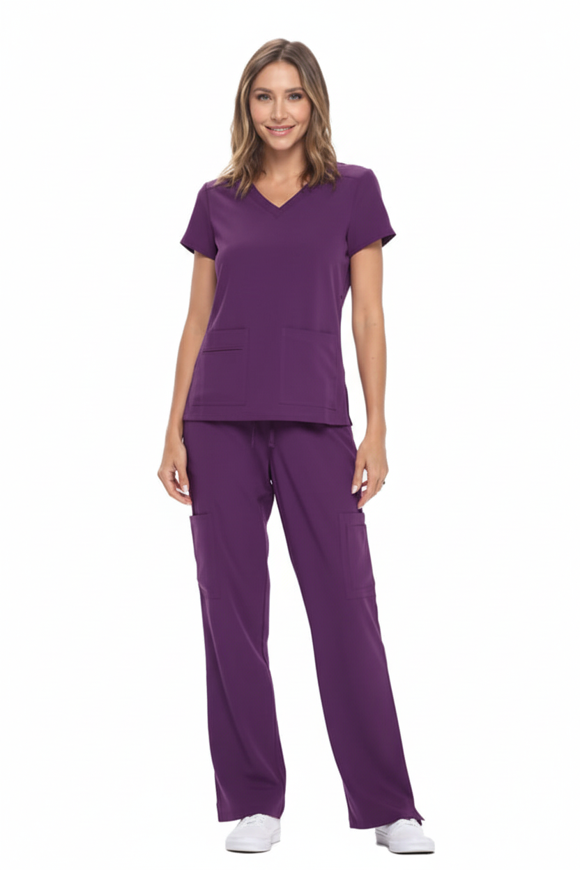 NATURAL UNIFORMS - STRETCH V-NECK CARGO SCRUBS SETS (8400) Natural Uniforms Clothing   Moore than Scrubs