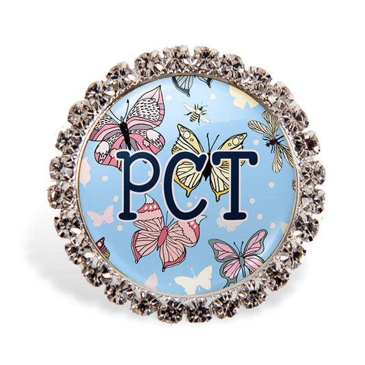 Butterflies Badge Glam Medical Titles: Interchangeable Glam Titles / PCT OUTSIDE THE BOX, LLC    Moore than Scrubs