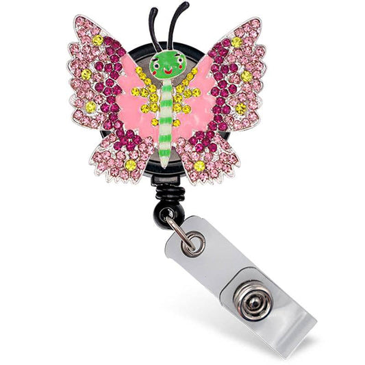 Happy Butterfly Sparkle And Shine Badge Reel OUTSIDE THE BOX, LLC    Moore than Scrubs