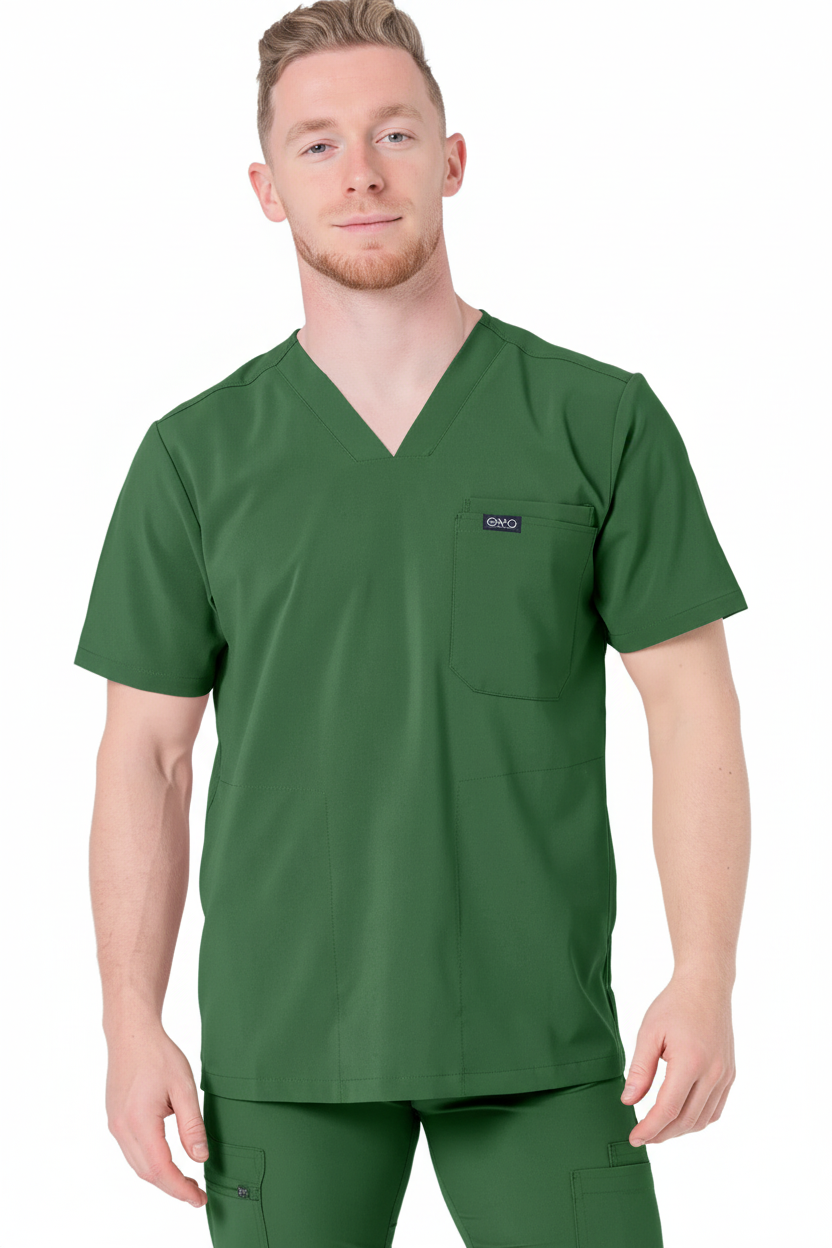 Joe Men's V-Neck Scrub Top | 4-Way Stretch | Comfort Collection BANU Clothing   Moore than Scrubs