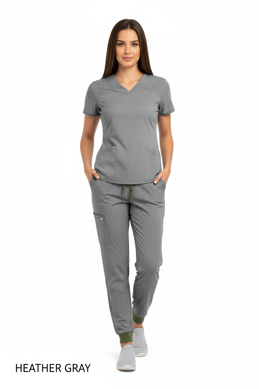 Natural Uniform - Women's Stretch V-Neck Jogger Scrub Sets (8500) Natural Uniforms Medical Scrubs   Moore than Scrubs