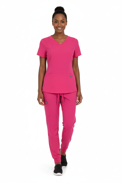 Natural Uniform - Women's Stretch V-Neck Jogger Scrub Sets (8500) Natural Uniforms Medical Scrubs   Moore than Scrubs