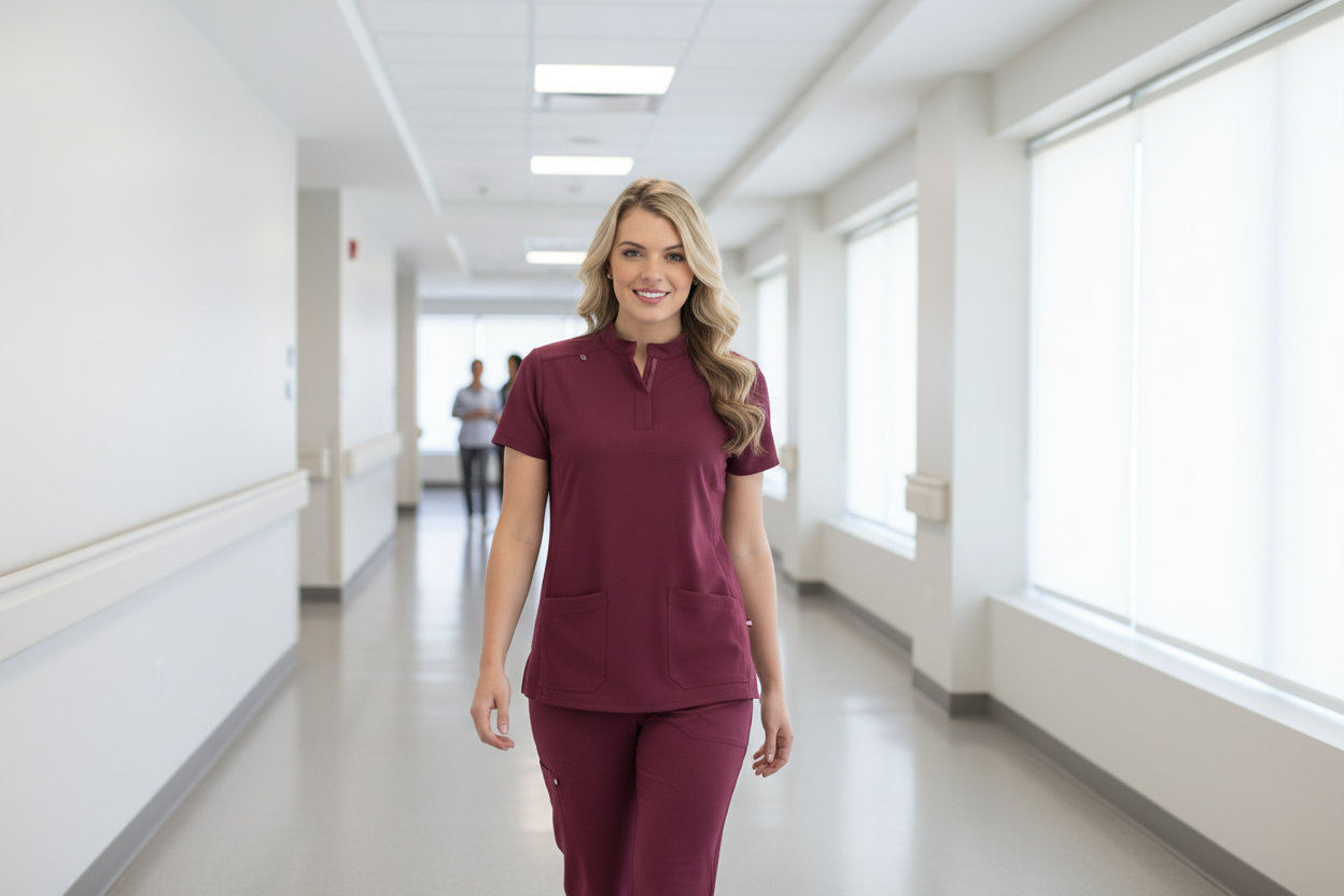 Men's Wine Scrubs New Pose