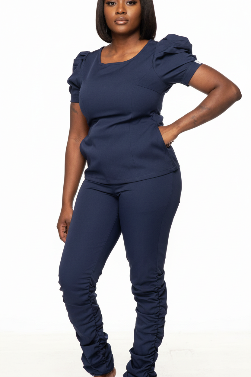 Scrunchy Bottom Stylish Scrub Set Moore than Scrubs Clothing   Moore than Scrubs