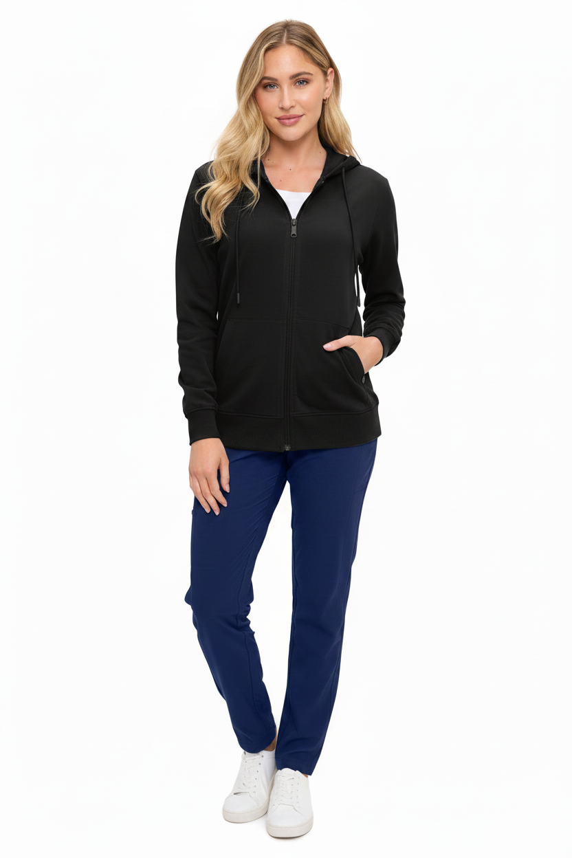 Monarch Women's Zip-Up Scrub Hoodie Jacket | Lightweight Nursing Jacket (4301) Monarch Uniforms Scrub Jackets   Moore than Scrubs