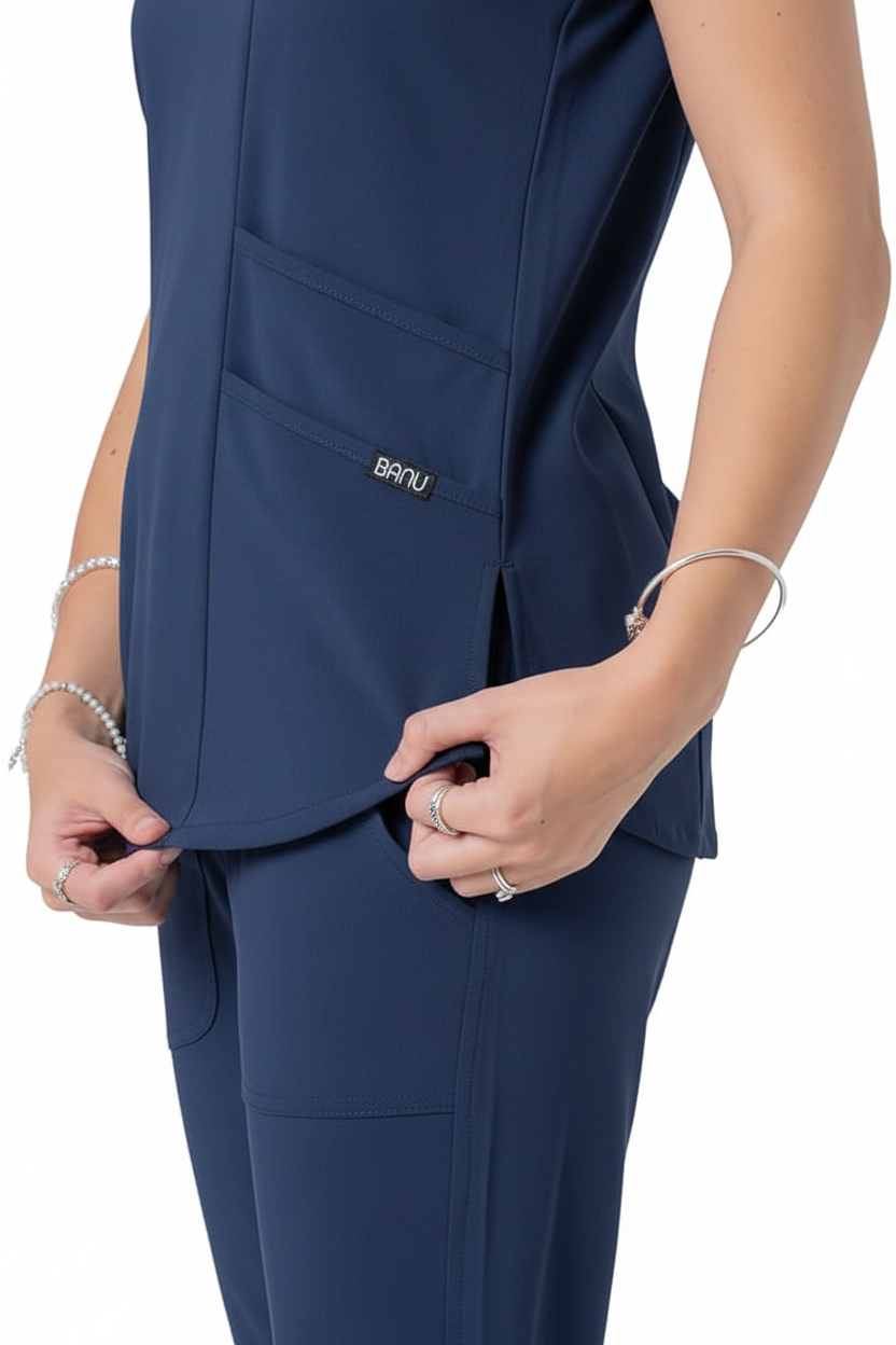 Sarah Women's V-Neck Scrub Top | Princess Cut | Comfort Collection BANU Clothing   Moore than Scrubs