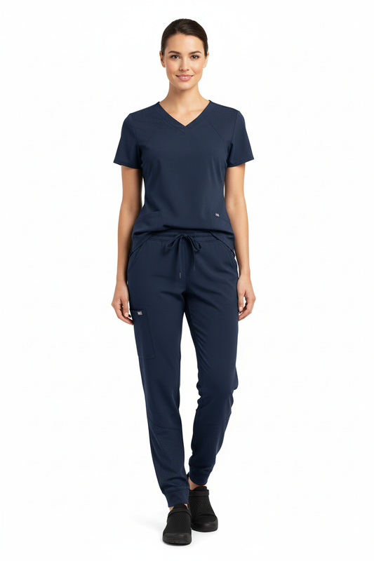Natural Uniform - Women's Stretch V-Neck Jogger Scrub Sets (8500) Natural Uniforms Medical Scrubs   Moore than Scrubs