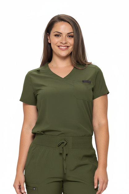 Monarch Women's Premium Stretch V-Neck Scrub Top - Healthcare Uniforms Moore than Scrubs LLC Medical Scrubs   Moore than Scrubs