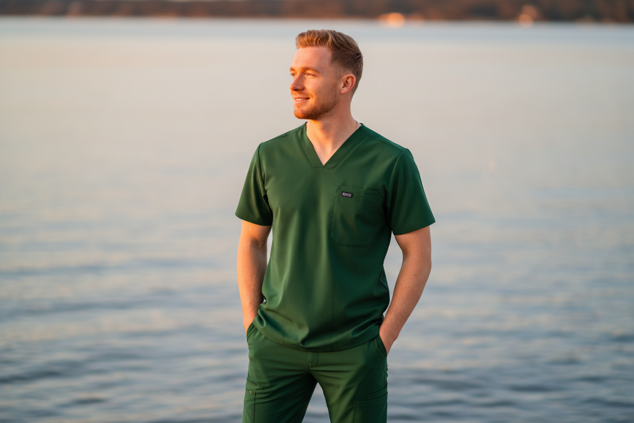 Optimized lifestyle image - healthcare professional by water