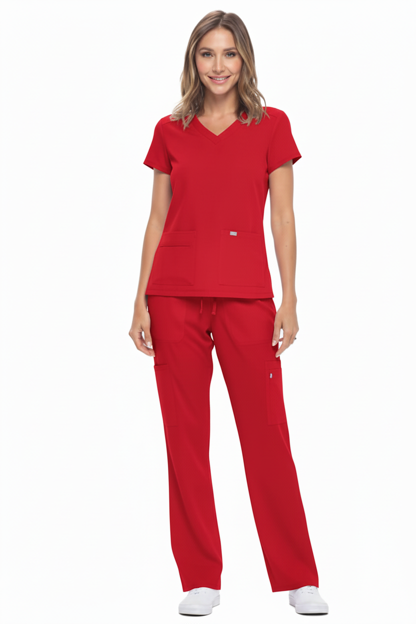 NATURAL UNIFORMS - STRETCH V-NECK CARGO SCRUBS SETS (8400) Natural Uniforms Clothing   Moore than Scrubs