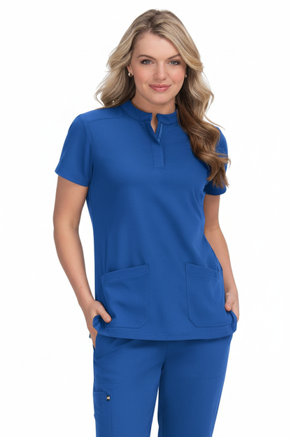 KOI Next Gen Driven Women's Mandarin Collar Scrub Top - 4 Pockets KOI Medical Scrubs   Moore than Scrubs