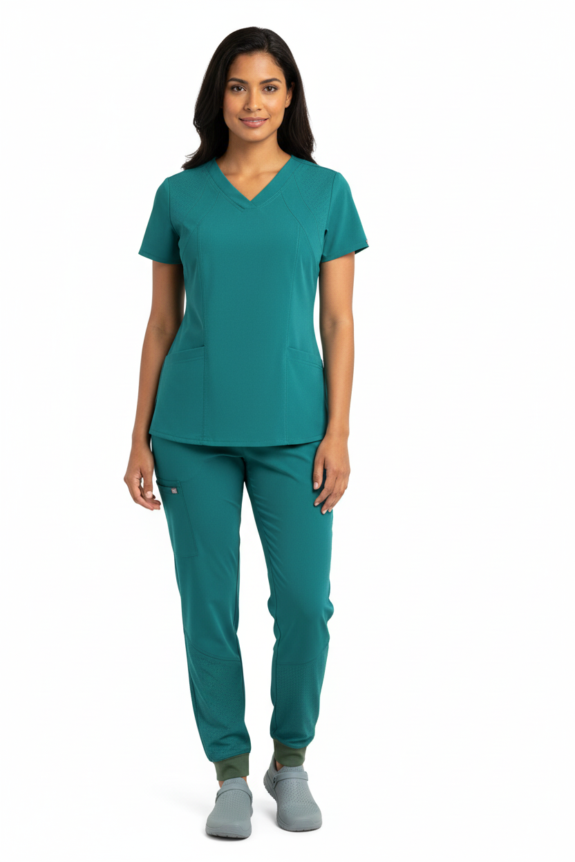 Natural Uniform - Women's Stretch V-Neck Jogger Scrub Sets (8500) Natural Uniforms Medical Scrubs   Moore than Scrubs